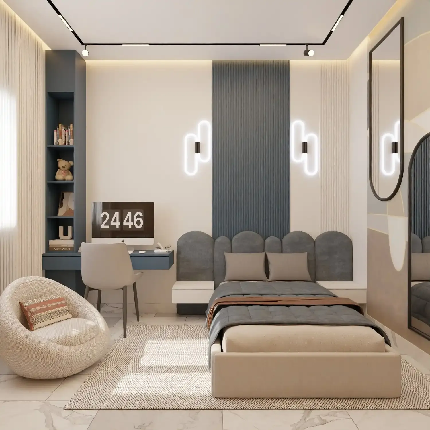 Conception 3D chambre à coucher Casablanca